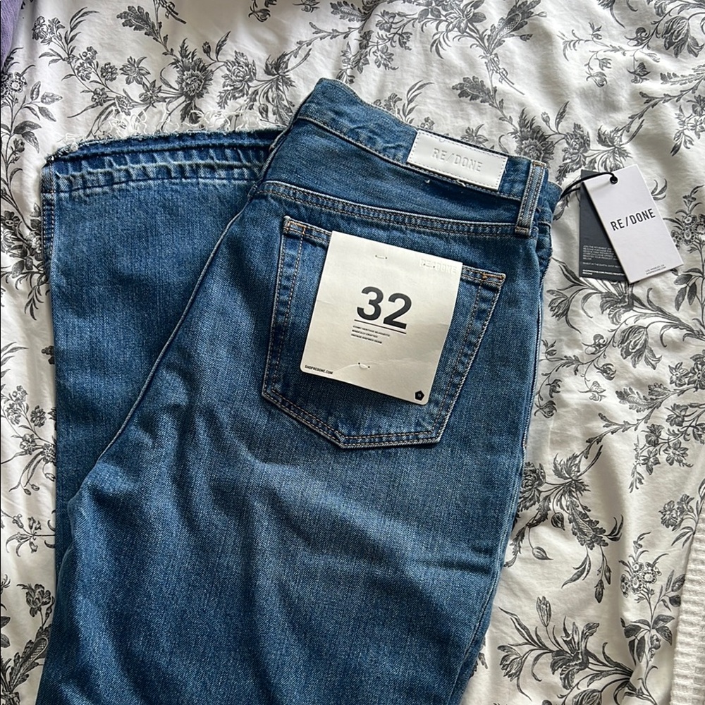 Re-Done Atomic 70s High Rise Skinny Boot with frayed hem